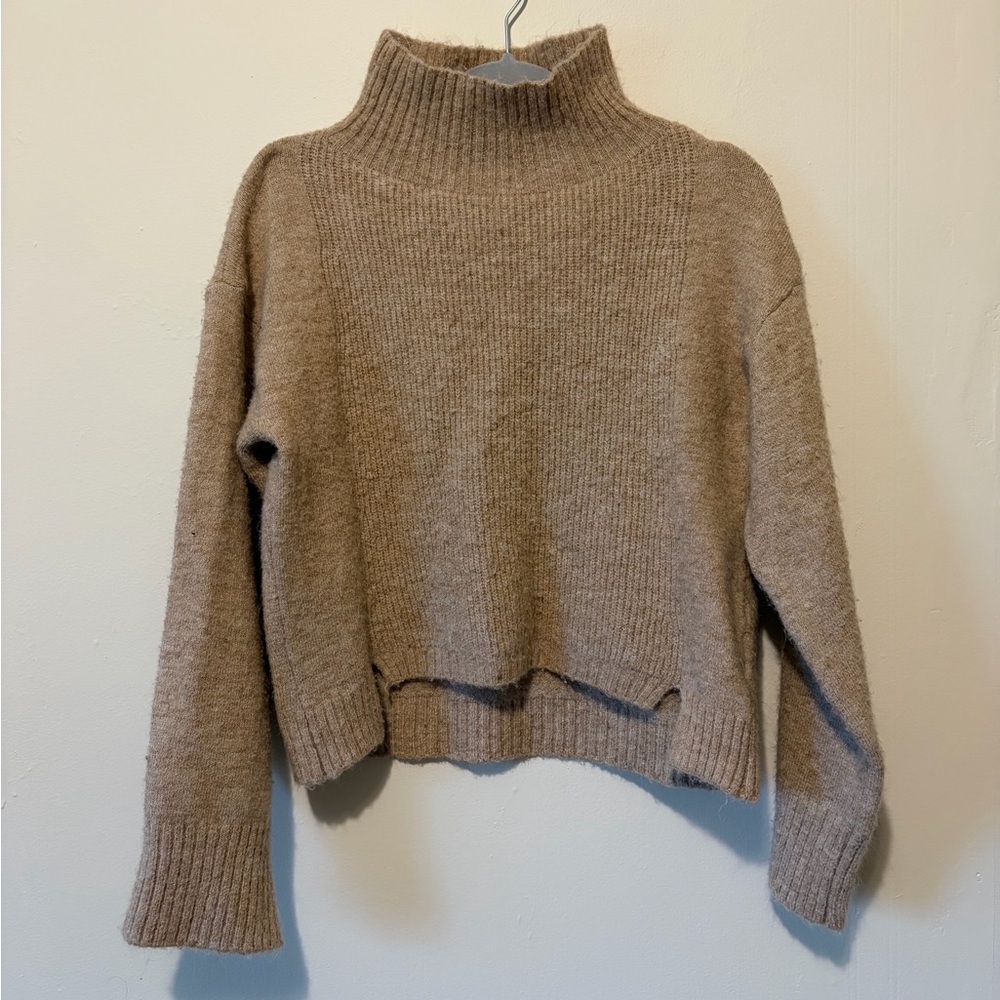 Topshop Beige Cowl Neck Sweater